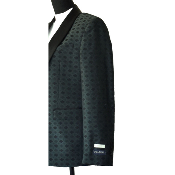 B5 NWT JOS A BANK Satin Shawl Lapel Single Button Skinny Fit Blazer Sz 38S $199 - Picture 2 of 7